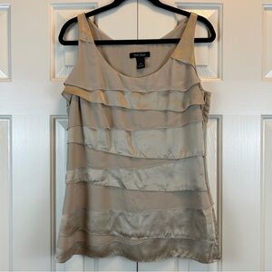 Y2K WHBM Silk Ruffle Tank Top